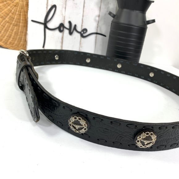 Cavender's Men's Western Mexican cattle hand tooled leather belt Size 40 - Picture 4 of 8